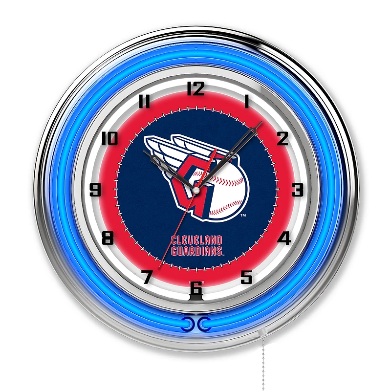Cleveland Guardians 19" Double Neon Wall Clock