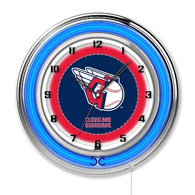 Cleveland Guardians 19" Double Neon Wall Clock