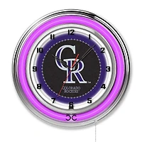 Colorado Rockies 19" Double Neon Wall Clock