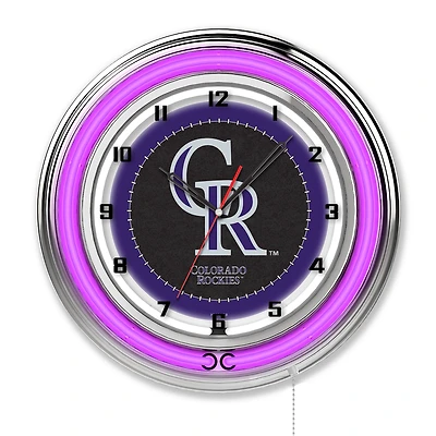 Colorado Rockies 19" Double Neon Wall Clock