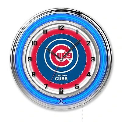 Chicago Cubs 19" Double Neon Wall Clock