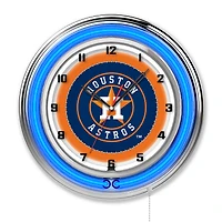 Houston Astros 19" Double Neon Wall Clock