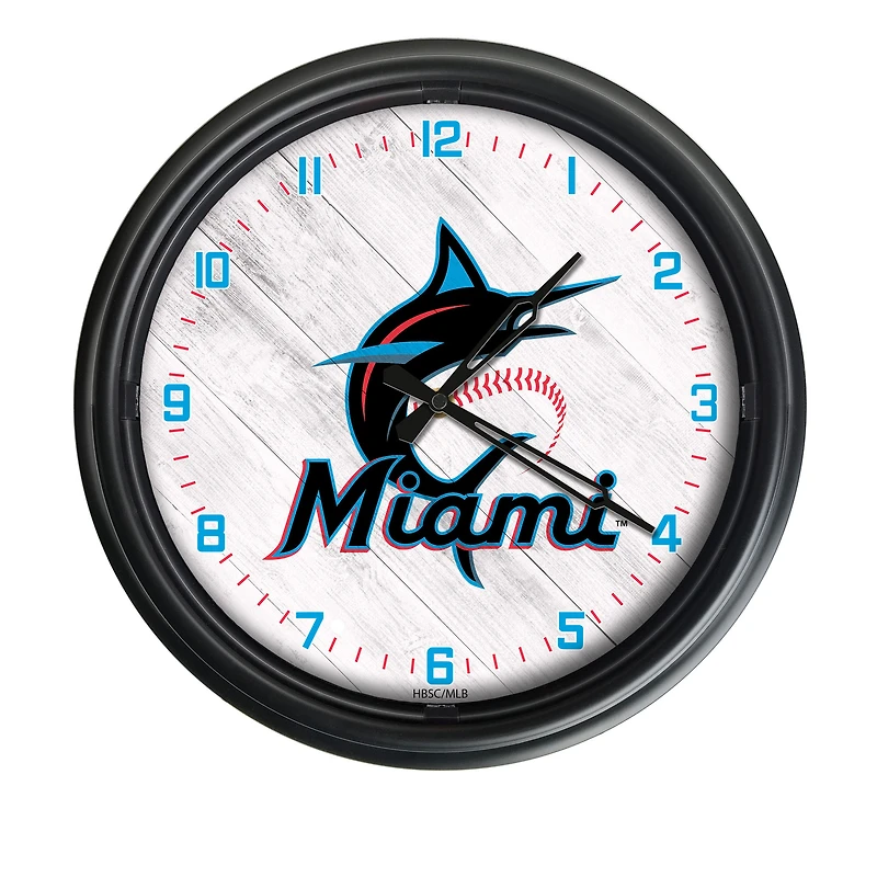 Miami Marlins Indoor/Outdoor LED Wall Clock