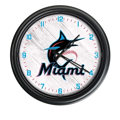 Miami Marlins Indoor/Outdoor LED Wall Clock
