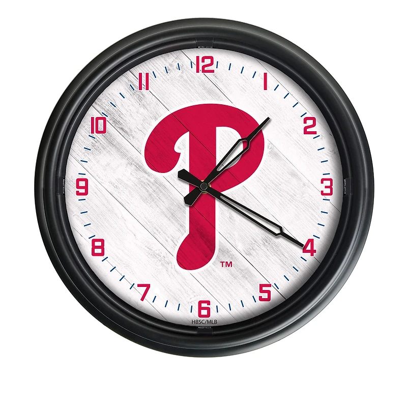 Philadelphia Phillies Indoor/Outdoor LED Wall Clock