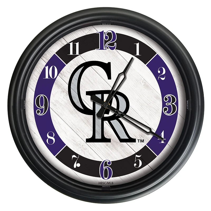 Colorado Rockies Indoor/Outdoor LED Wall Clock