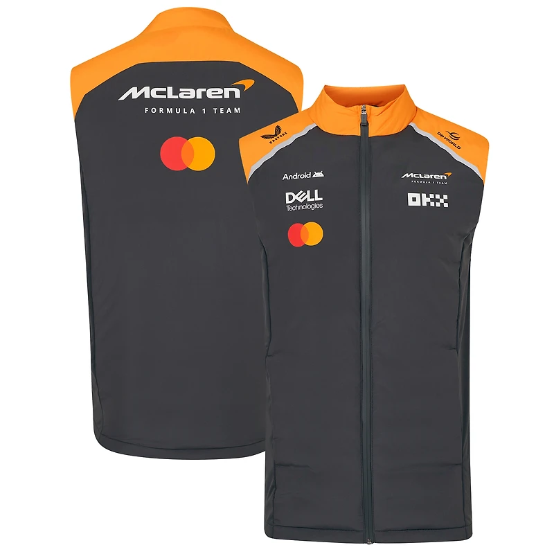 Unisex McLaren  Anthracite/Orange McLaren F1 Team 2025 Replica Gilet Full-Zip Vest
