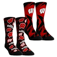 Youth Rock Em Socks  Wisconsin Badgers Game Day Two-Pack Crew Socks Set