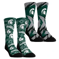 Youth Rock Em Socks  Michigan State Spartans Game Day Two-Pack Crew Socks Set
