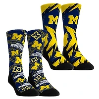 Youth Rock Em Socks  Michigan Wolverines Game Day Two-Pack Crew Socks Set