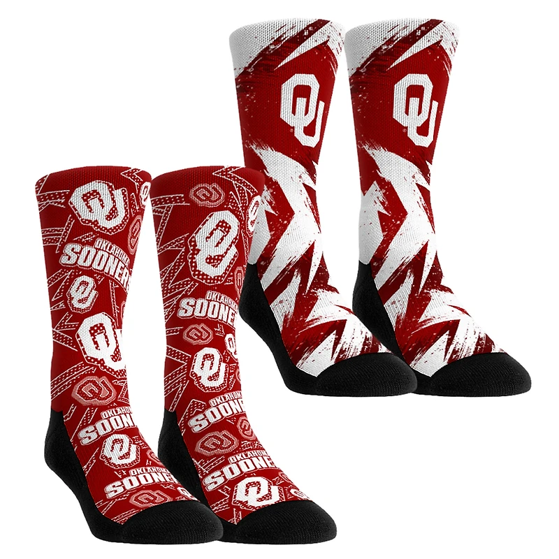 Youth Rock Em Socks Oklahoma Sooners Game Day Two-Pack Crew Socks Set