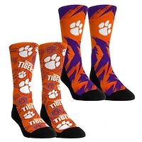 Youth Rock Em Socks  Clemson Tigers Game Day Two-Pack Crew Socks Set