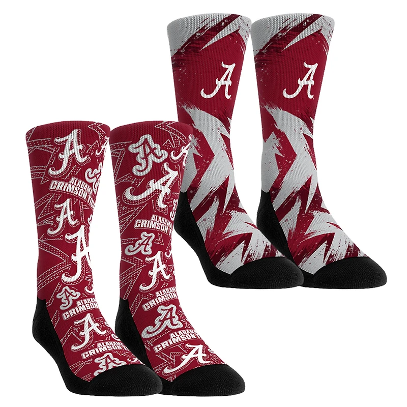 Youth Rock Em Socks Alabama Crimson Tide Game Day Two-Pack Crew Socks Set