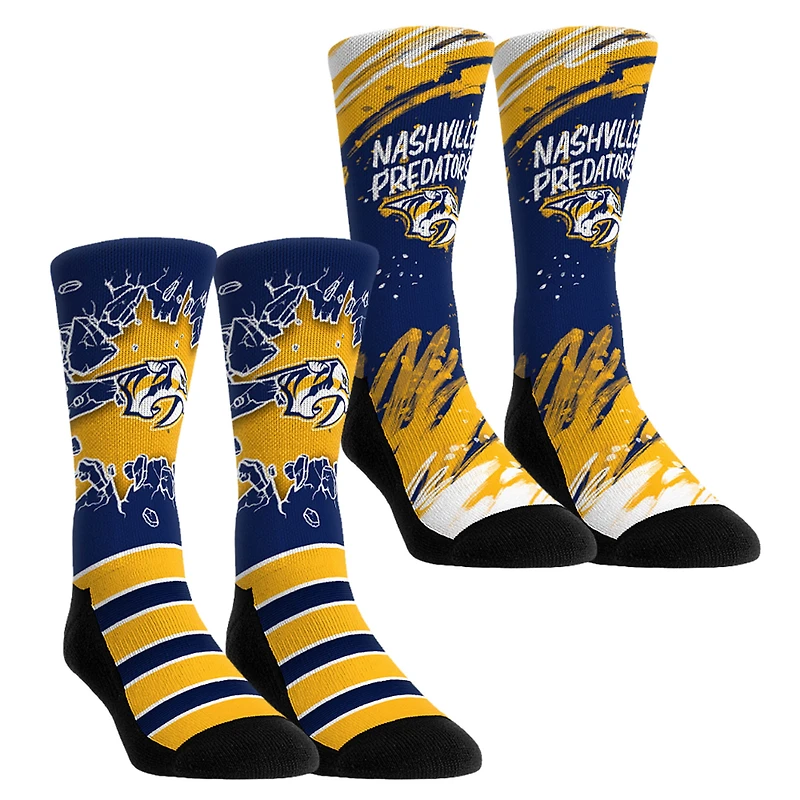 Youth Rock Em Socks Nashville Predators Ice Breaker Two-Pack Crew Socks Set