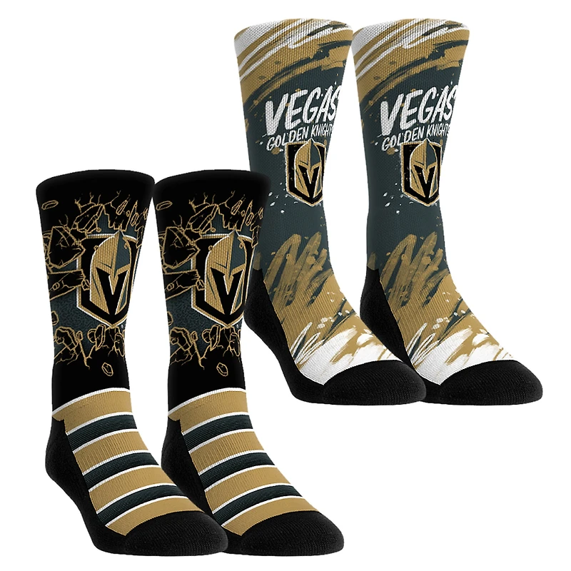 Youth Rock Em Socks Vegas Golden Knights Ice Breaker Two-Pack Crew Socks Set