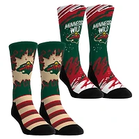 Youth Rock Em Socks  Minnesota Wild Ice Breaker Two-Pack Crew Socks Set