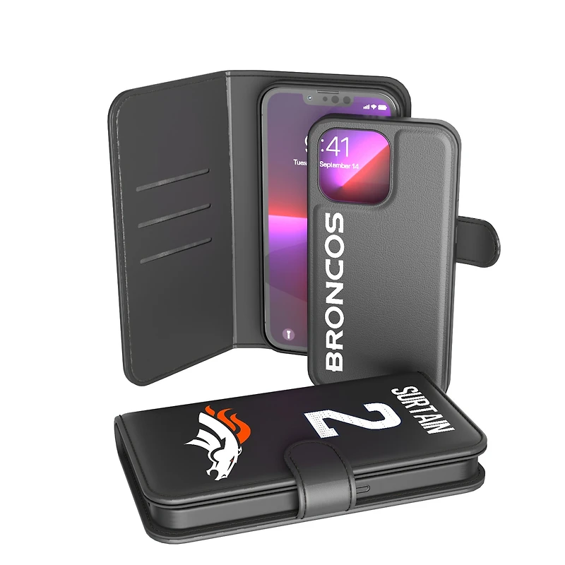 Keyscaper Patrick Surtain Black Denver Broncos iPhone Wallet Case