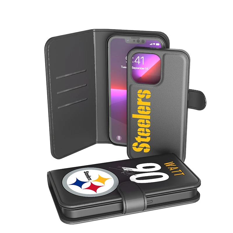 Keyscaper T.J. Watt Black Pittsburgh Steelers iPhone Wallet Case