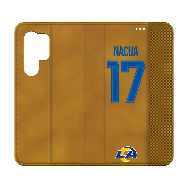 Keyscaper Puka Nacua Brown Los Angeles Rams Galaxy Folio Case