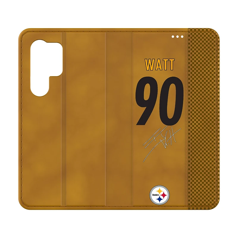 Keyscaper T.J. Watt Brown Pittsburgh Steelers Galaxy Folio Case