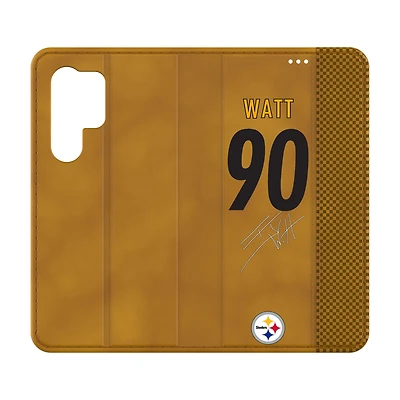 Keyscaper T.J. Watt Brown Pittsburgh Steelers Galaxy Folio Case
