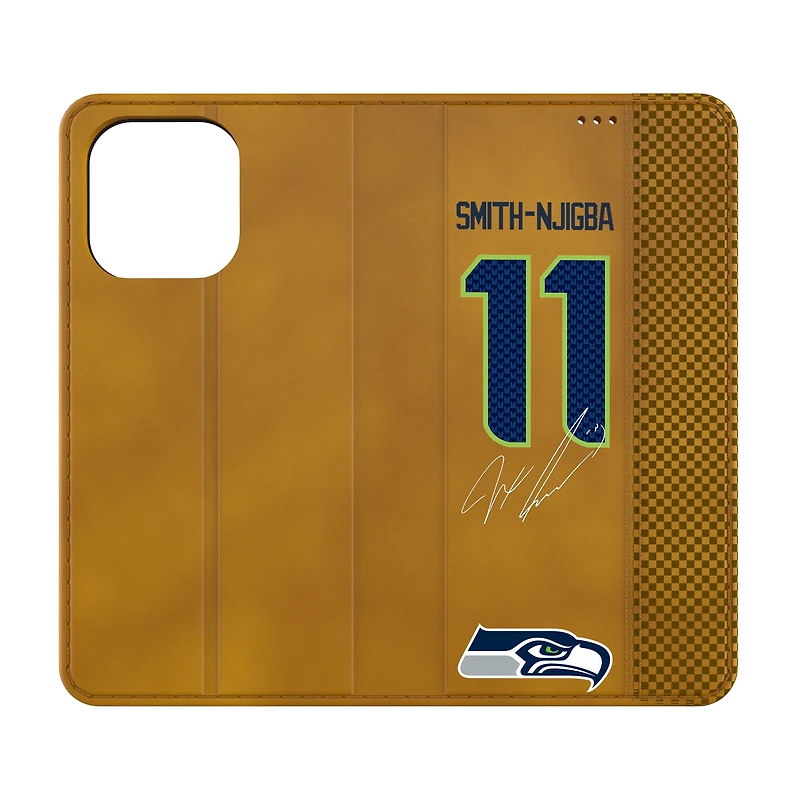 Keyscaper Jaxon Smith-Njigba Brown Seattle Seahawks Folio iPhone Case