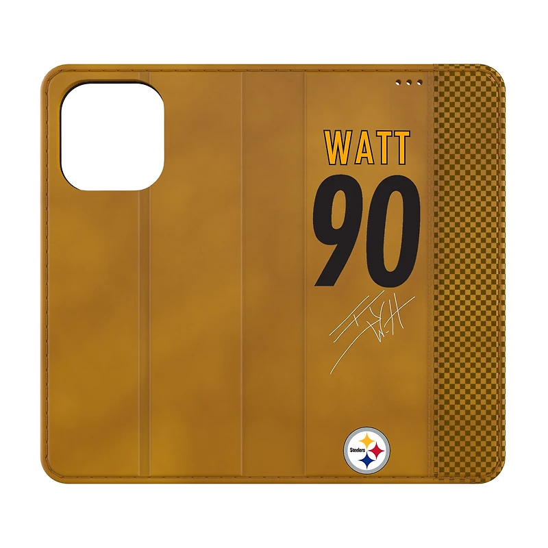 Keyscaper T.J. Watt Brown Pittsburgh Steelers Folio iPhone Case