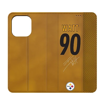 Keyscaper T.J. Watt Brown Pittsburgh Steelers Folio iPhone Case