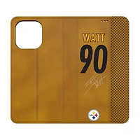 Keyscaper T.J. Watt Brown Pittsburgh Steelers Folio iPhone Case