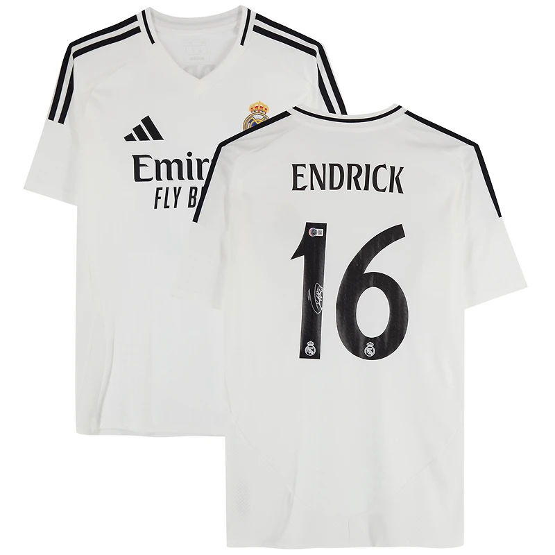 Endrick Real Madrid Autographed 2024-25 White adidas Jersey