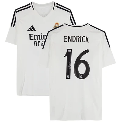 Endrick Real Madrid Autographed 2024-25 White adidas Jersey