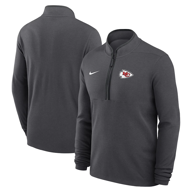 Men's Nike Anthracite Kansas City Chiefs Lightweight Victory Dri-FIT Half-Zip Pullover