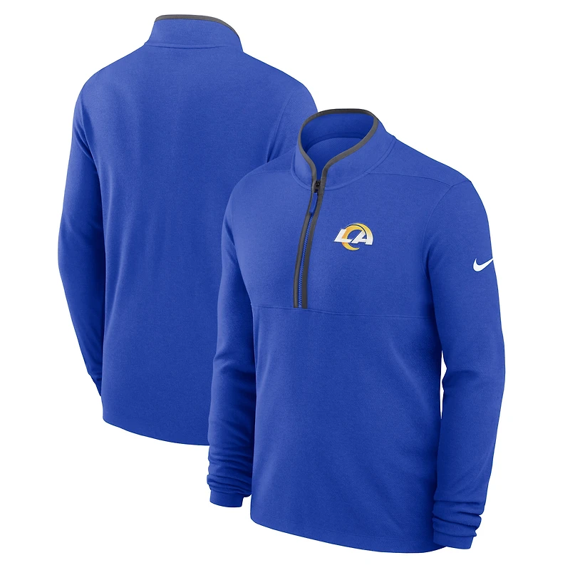 Men's Nike Royal Los Angeles Rams Primetime Victory Dri-FIT Half-Zip Pullover
