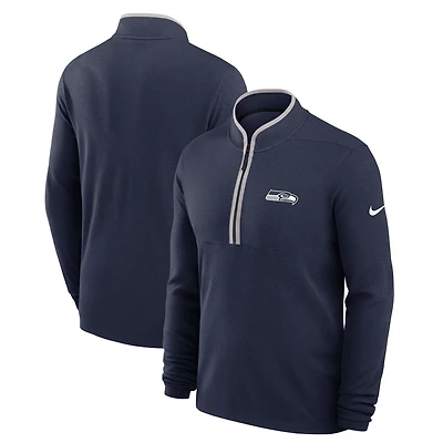 Men's Nike College Navy Seattle Seahawks Lightweight Victory Performance Half-Zip Pullover