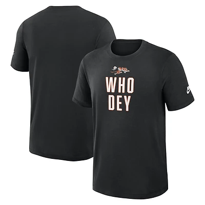 Men's Nike Black Cincinnati Bengals Rewind Slub T-Shirt