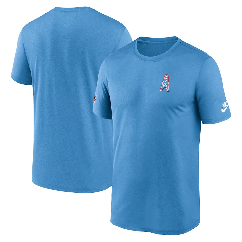 Men's Nike Light Blue Tennessee Titans Oilers Throwback Sideline Alt Pack Legend Dri-FIT T-Shirt