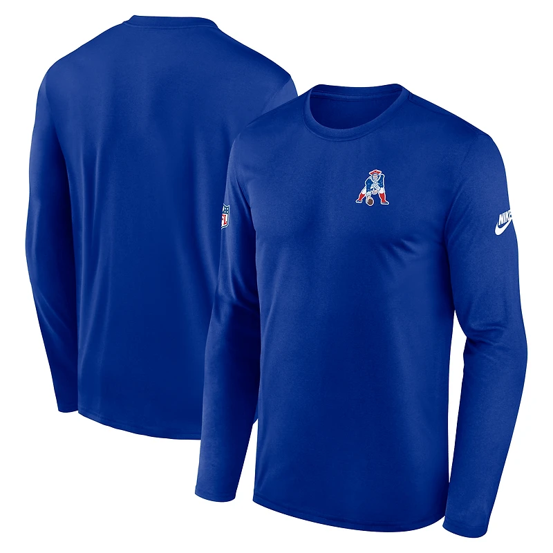 Men's Nike Royal New England Patriots Legend Small Logo Performance Long Sleeve T-Shirt