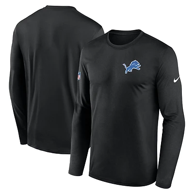 Men's Nike Black Detroit Lions Legend Small Logo Performance Long Sleeve T-Shirt