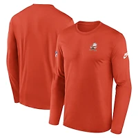 Men's Nike Orange Cleveland Browns Legend Small Logo Performance Long Sleeve T-Shirt
