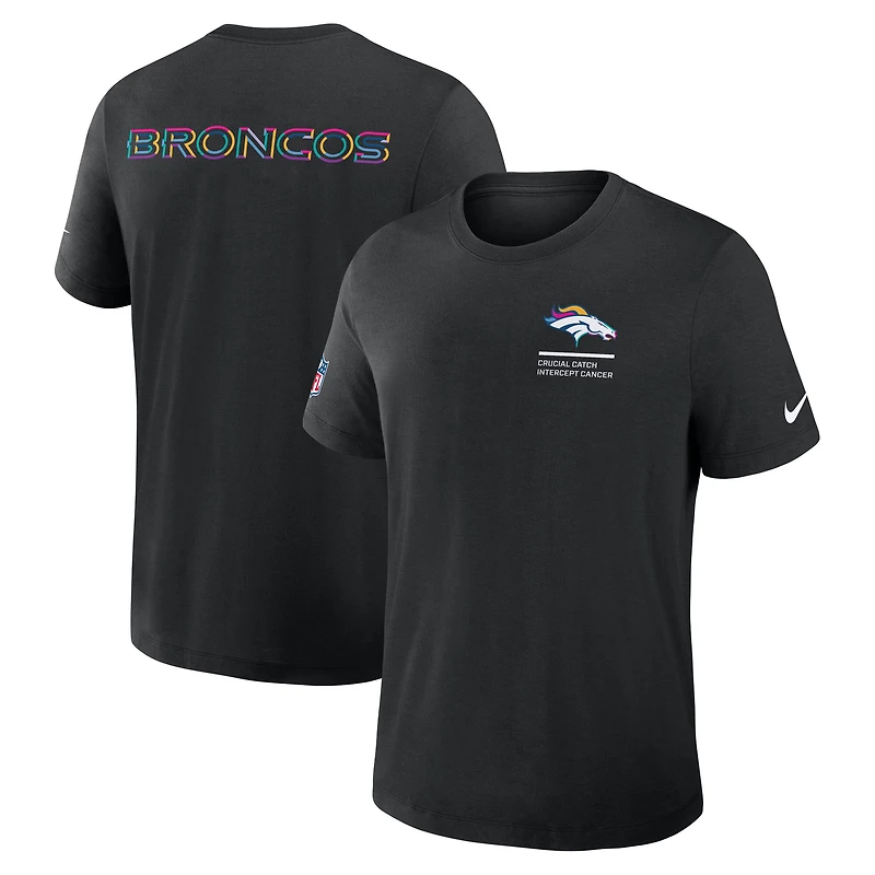 Men's Nike Black Denver Broncos 2025 NFL Crucial Catch Tri-Blend Dri-FIT T-Shirt