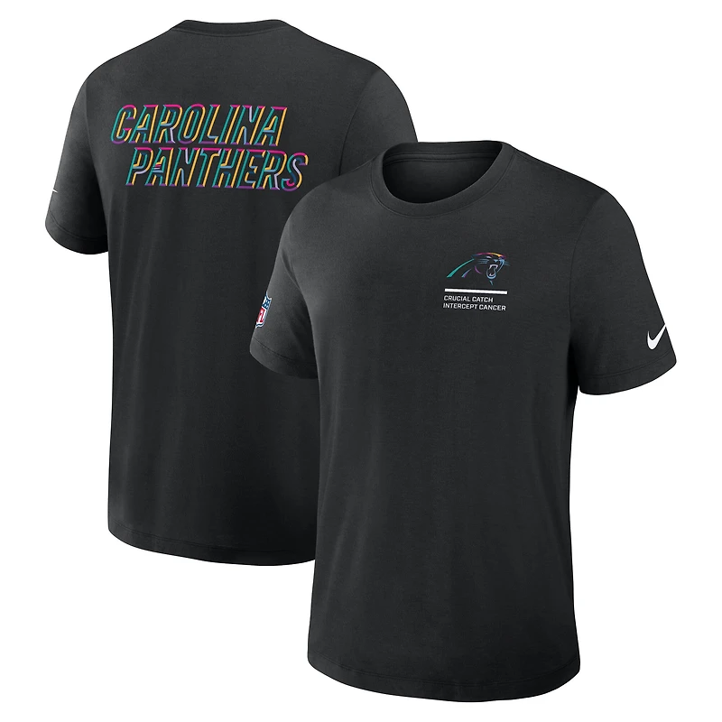 Men's Nike Black Carolina Panthers 2025 NFL Crucial Catch Tri-Blend Dri-FIT T-Shirt