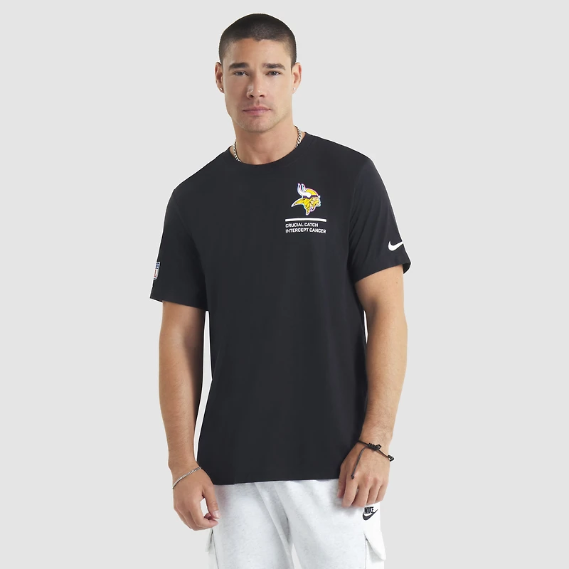 Men's Nike Black Minnesota Vikings 2025 NFL Crucial Catch Tri-Blend Dri-FIT T-Shirt