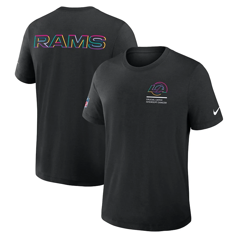 Men's Nike Black Los Angeles Rams 2025 NFL Crucial Catch Tri-Blend Dri-FIT T-Shirt