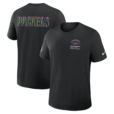 Men's Nike Black Green Bay Packers 2025 NFL Crucial Catch Tri-Blend Dri-FIT T-Shirt