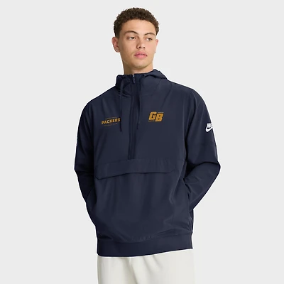 Men's Nike Navy Green Bay Packers The 1923 Classic Sideline Half-Zip Anorak Jacket