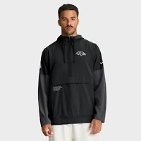 Men's Nike Black Baltimore Ravens Sideline Anorak Half-Zip Hoodie Jacket