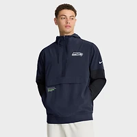 Men's Nike College Navy Seattle Seahawks Sideline Anorak Half-Zip Hoodie Jacket