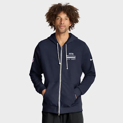 Men's Nike College Navy Seattle Seahawks Sideline Standard Issue Utility Player Dri-FIT Full-Zip Hoodie