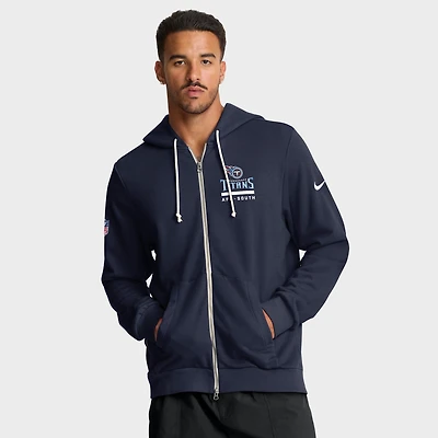 Men's Nike Navy Tennessee Titans Sideline Standard Issue Utility Player Dri-FIT Full-Zip Hoodie