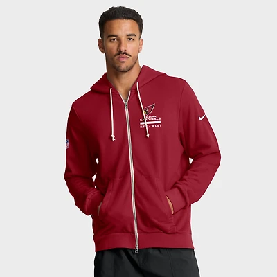 Men's Nike Cardinal Arizona Cardinals Sideline Standard Issue Utility Player Dri-FIT Full-Zip Hoodie